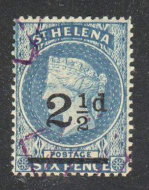St Helena Type of 1856 Surcharged (Scott #47) Used