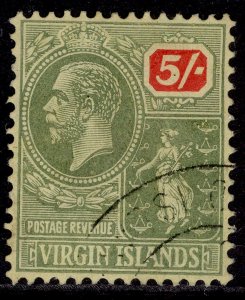 BRITISH VIRGIN ISLANDS GV SG85, 5s green & red/pale yellow, FINE USED. Cat £110.