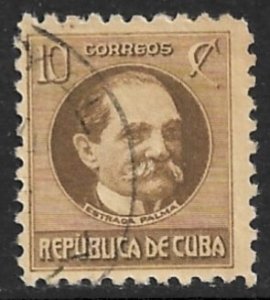 CUBA 1930-45 10c Tomas Estrada Palma Brown P.10 Portrait Issue Sc 307 VFU