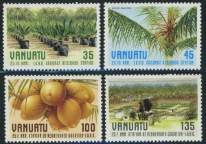 Vanuatu #438-441 IRHO Coconut Research Station Postage Stamps 1987 Mint LH