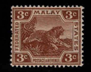 Federated Malay States Scott 55 MH* Tiger stamp