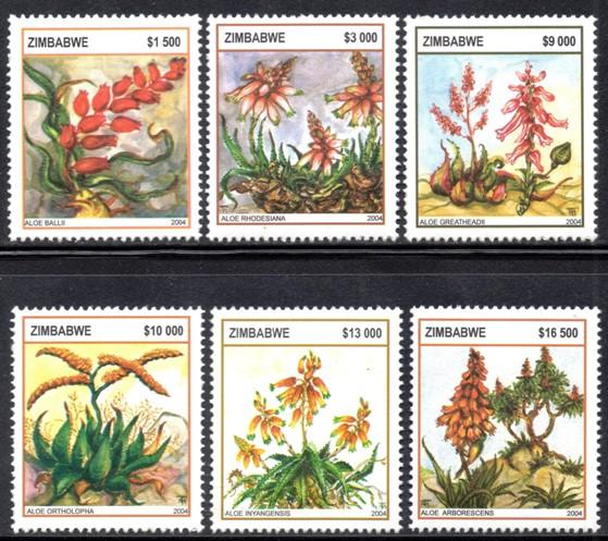 Zimbabwe - 2004 Aloes Set MNH** SG 1132-1137