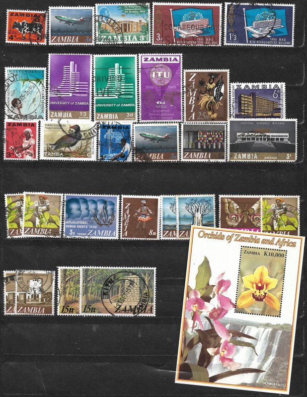 COLLECTION LOT #272 ZAMBIA 30 STAMPS 1964+ CLEARANCE