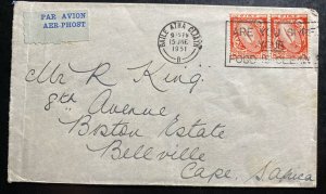 1951 Dublin Ireland Airmail Slogan cancel Cover To Belleville South Africa