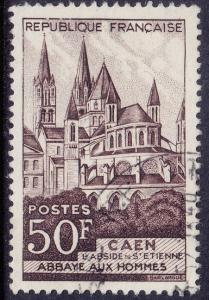 France - 1951 - #674 - used - Caen Abbaye aux Hommes