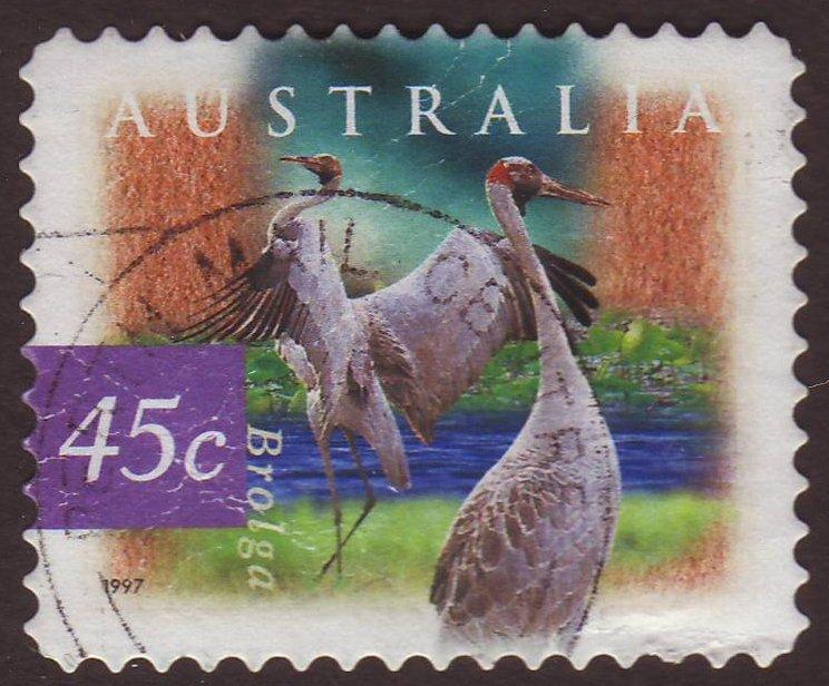 Australia 1997 Sc#1538 SG#1689 45c Brolgas, Birds, Wildlife Used