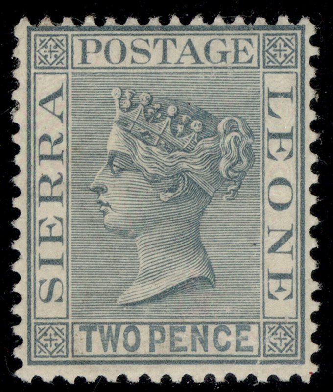 SIERRA LEONE QV SG30, 2d grey, M MINT. Cat £60.