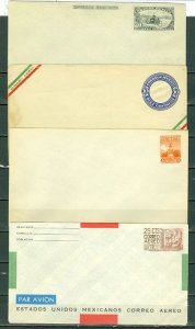 MEXICO  LOT of (4) STATIONERY ENVELOPES...UNUSED