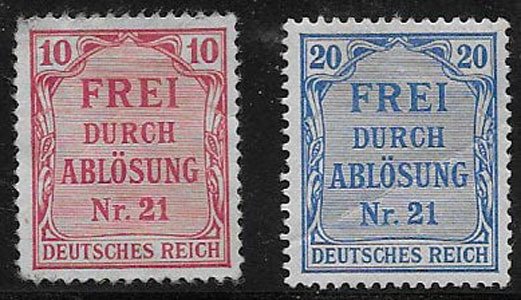 Germany, Prussia, SC OL4 & OL5,  unused, OL5 has a crease.