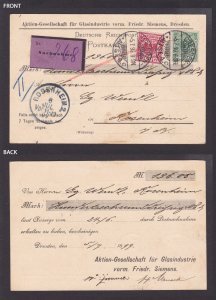 GERMANY 1899, Postcard (order) from Drezden to Rosenhem