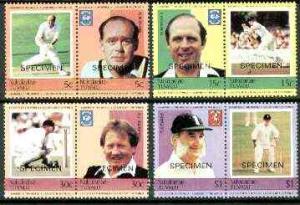 Tuvalu - Nukulaelae 1984 Cricketers (Leaders of the World...