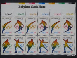 BOBPLATES #1695-8 Winter Olympics Plate Block F-VF MNH ~ See Details for #s/Pos