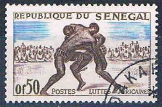 Senegal 202 Used Wrestlers lr 1961 (S0785)+