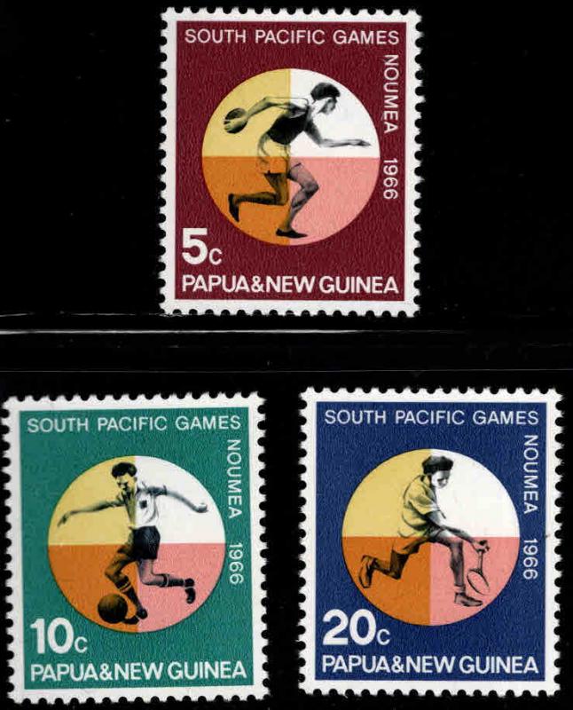 PNG Papua New Guinea Scott 225-227  MH* south pacific game set