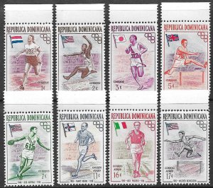 DOMINICAN REPUBLIC 1956 MELBOURNE AUSTRALIA OLYMPICS Set Sc. 474-478 C97-C99 NH