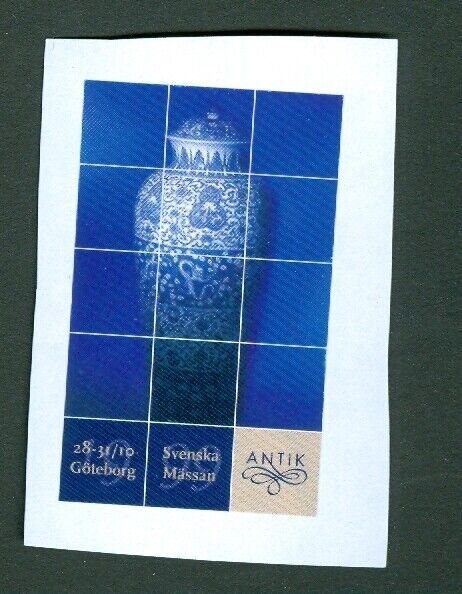 Sweden 1999. Poster Stamp On Paper. Swedish Antique Exhibition Goteborg, Vase