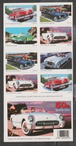 U.S. Scott Scott #3935b Sporty Car 1950ss Stamps - Mint NH Booklet Pane