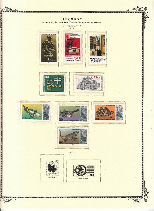 Berlin - 1974/1977 stamp collection on Scott pages