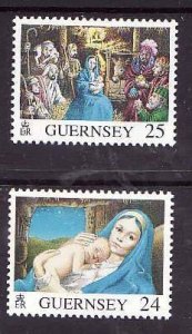 Guernsey-Sc#581-2- id6-unused NH set-Christmas-1996-