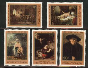 Russia Scott 4511-4515 MNH** 1976 Rembrandt painting set