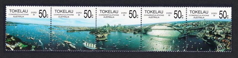 Tokelau Australian Bicentenary strip of 5v SG#154-158 SC#150