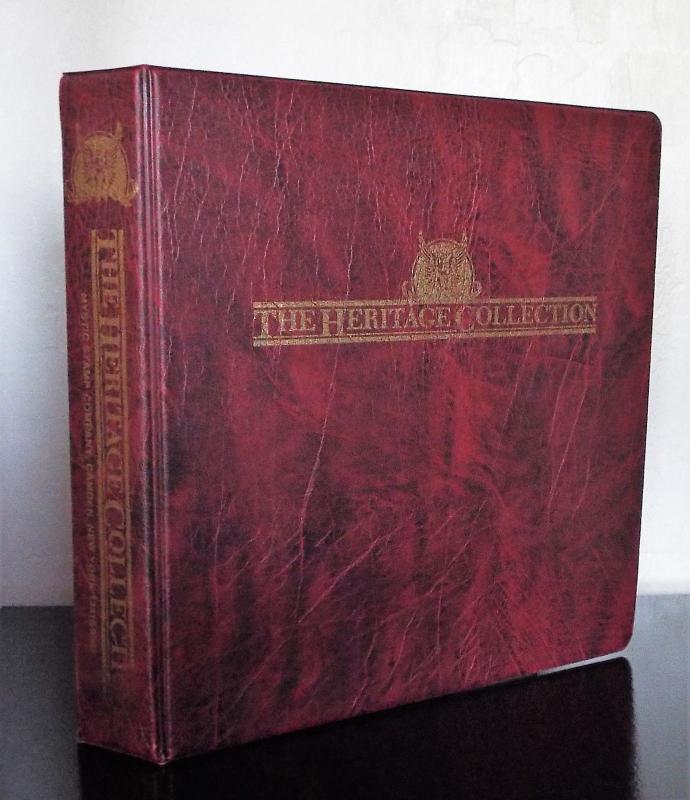 US MYSTIC HERITAGE STAMP ALBUM 1935-91 + 140 MNH STAMPS AND BONUS PACKET
