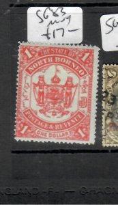 NORTH BORNEO $1  ARMS  SG 83  MOG   PP0529H