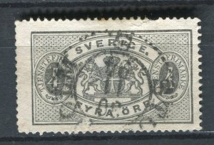 SWEDEN; 1900s early classic Official issue used 4ore. value fair Postmark