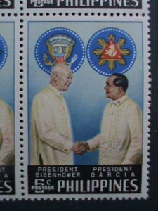 ​PHILIPPINES-1960-SC# 8123-4  VISIT OF U.S. PRESIDENT EISENHOWER-MNH BLOCKS-VF