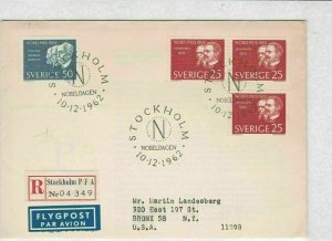 sweden 1962 stamps cover ref 19559