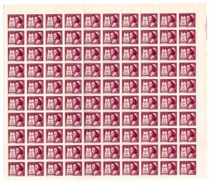 380, Scott, 5c, Canada, Health, Nurse,Full Sheet of 100, 1958, Postage Stamps