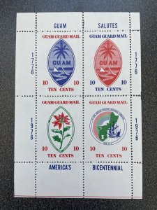 Guam Guard Mail American Bicentennial Sheet KSPhilatelics