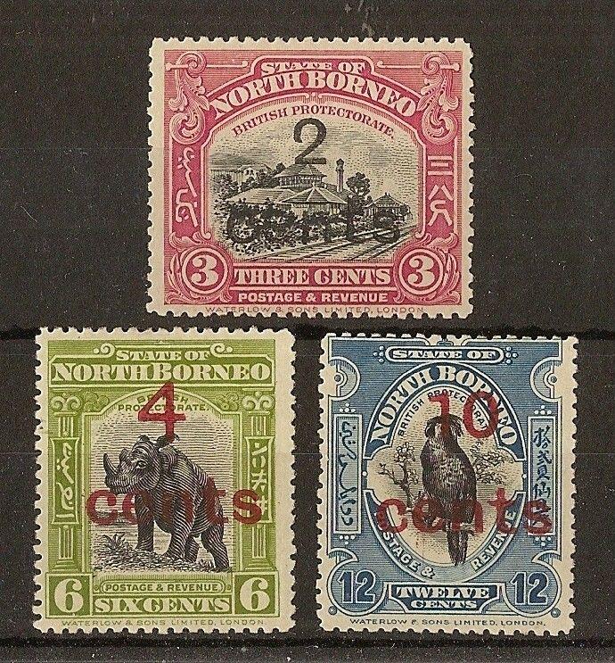 North Borneo 1916 Surcharges Set Mint Cat£110