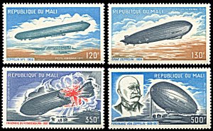 Mali C305-C308, MNH, History of the Zeppelin Airship