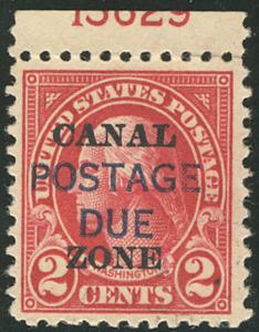 MALACK Canal Zone J16 F/VF no gum, with plate number ww2077