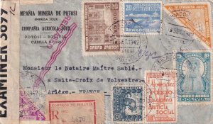 1942, Potosi, Bolivia to Arriaga, France, Registered, See Remark (C4277)