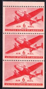 MOstamps - US Scott #C25a Mint OG NH Airmail Booklet Pane - Lot # HS-E432