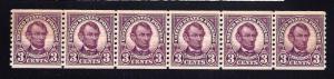 600 Mint,OG,NH... Strip of 6... SCV $75.00... XF/Superb