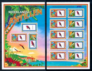 [95210] Netherlands Antilles 2004 Birds Cruise ship stamps Sheet in 2 Parts MNH