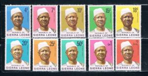 Sierra Leone 424;426-434 Unused Pres Siaka Stevens Short Set (S0196)+