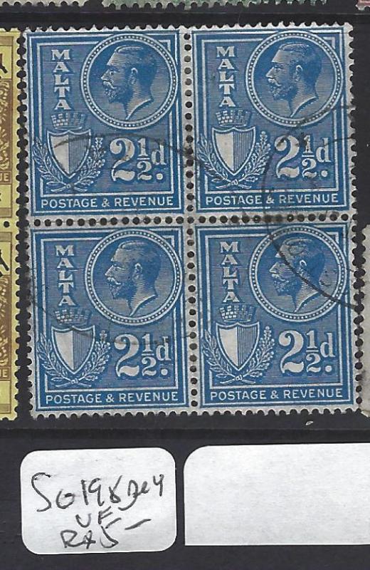 MALTA (PP0710B)  KGV     2 1/2D  P&R  SG 198  BL OF 4   VFU