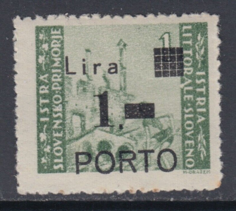 ITALY - LITORALE SLOVENO  Tax n. 8m  cv 130$  Variety overprint moved down MNH**