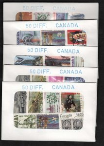 CANADA 50 DIFFERENT USED STAMPS