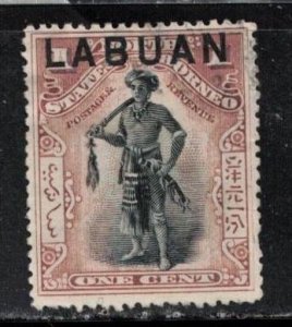 LABUAN Scott # 72 Unused NO GUM - North Borneo Stamp Overprinted b