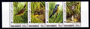 Bahamas 1995 Kirtland's Warbler - WWF Complete Mint MNH Set Strip SC 829d