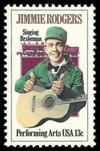 PCBstamps   US #1755 13c Jimmie Rodgers, 1978, MNH, (7)