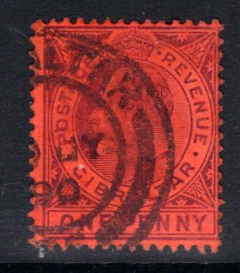 Gibraltar 1904 - 08 KEV11 1d Dull Purple Red used SG 57 ( F1148 )