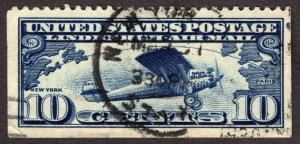 1928, US 10c, Spirit Of St Louis, Used, Sc C10a single