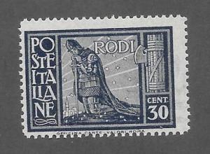 Italy Aegean Islands - Rhodes Scott 19 Mint 30c Crusader stamp 2018 CV $72.50