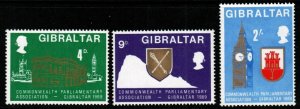 GIBRALTAR - SC#219-221 Commonwealth Parliamentary Association (1969) MNH